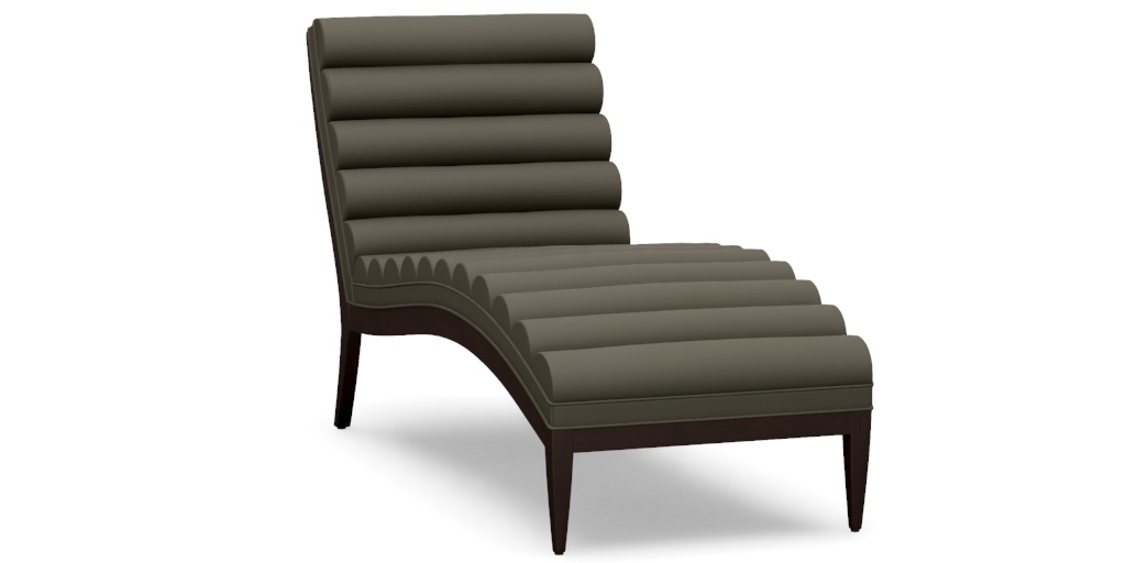 Hendrik Leather Channel Chaise | Midcentury Leather Chaise