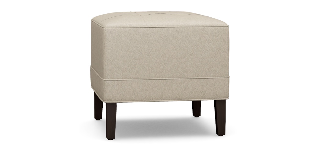 ●2MCH Nassau Leather Square Ottoman | Ethan Allen