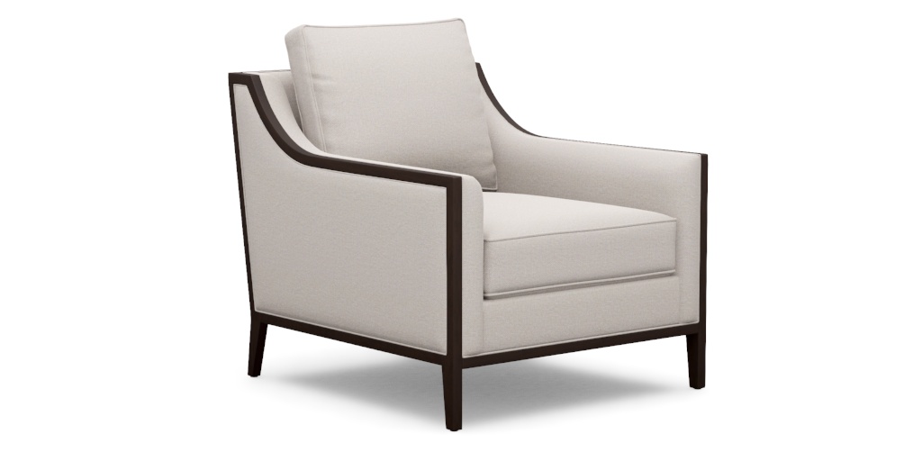 Halton Fabric Occasional Chair—Exposed Wood Frame | Ethan Allen