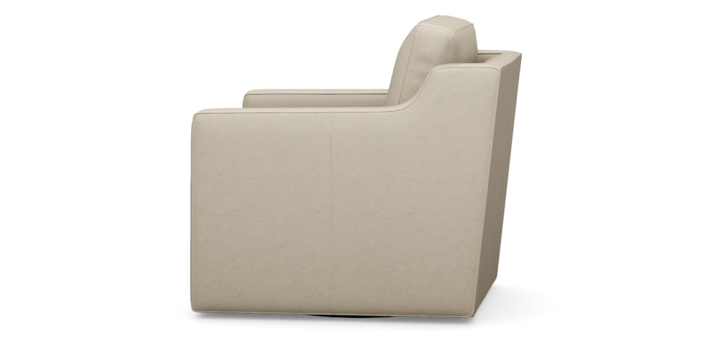 Wes Leather Modern Swivel Armchair | Ethan Allen Chairs