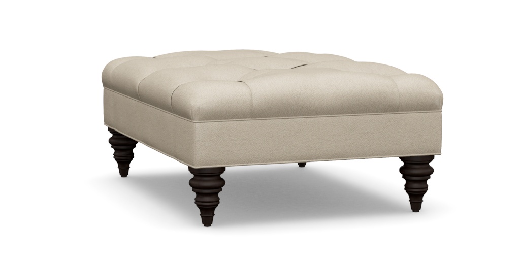 Anton Tall Leather Ottoman | Ottomans & Benches | Ethan Allen