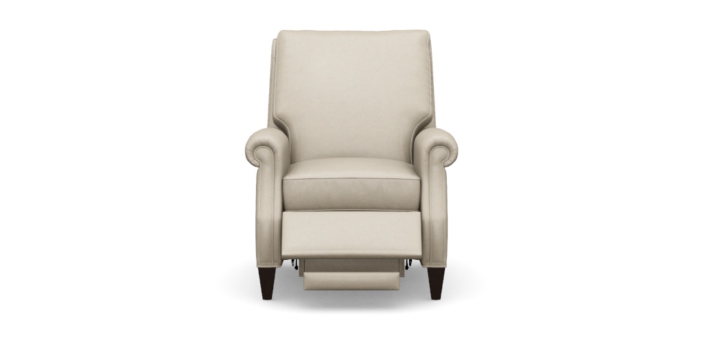 Colburn Leather Recliner: Roll Arms, High Back | Ethan Allen