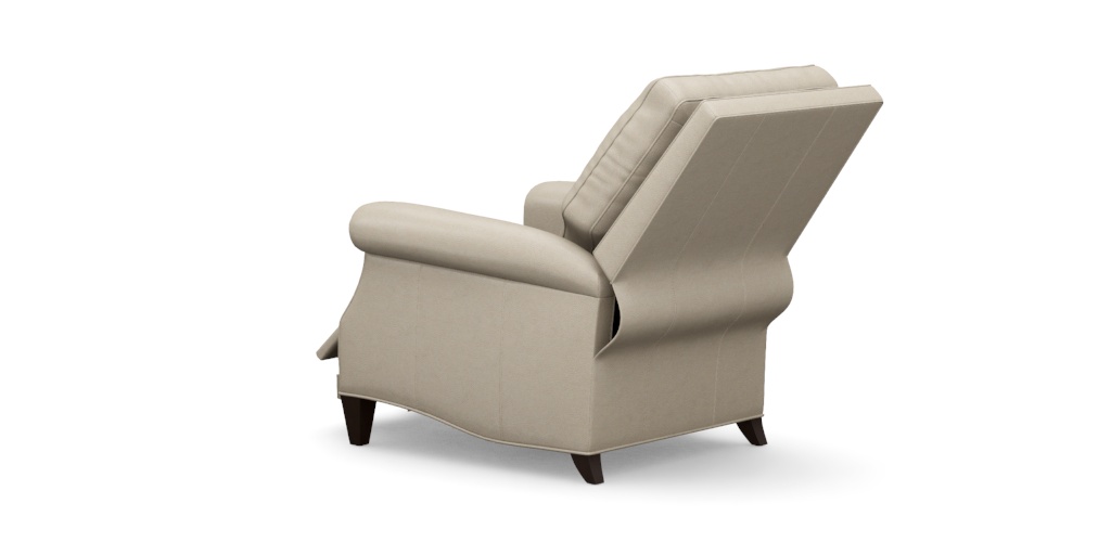 Colburn Leather Recliner: Roll Arms, High Back | Ethan Allen