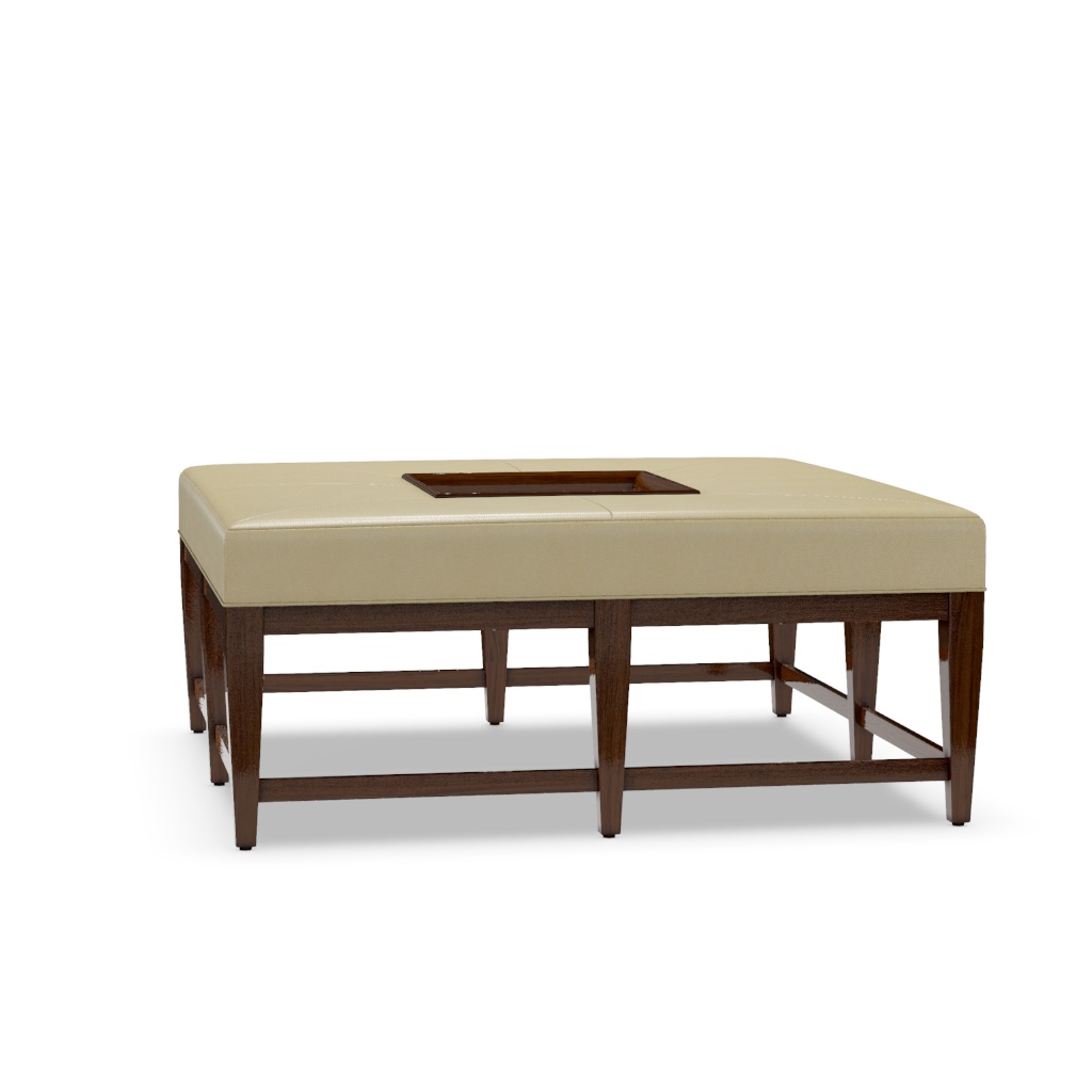 Carillon Leather Cocktail Ottoman – View at 20°