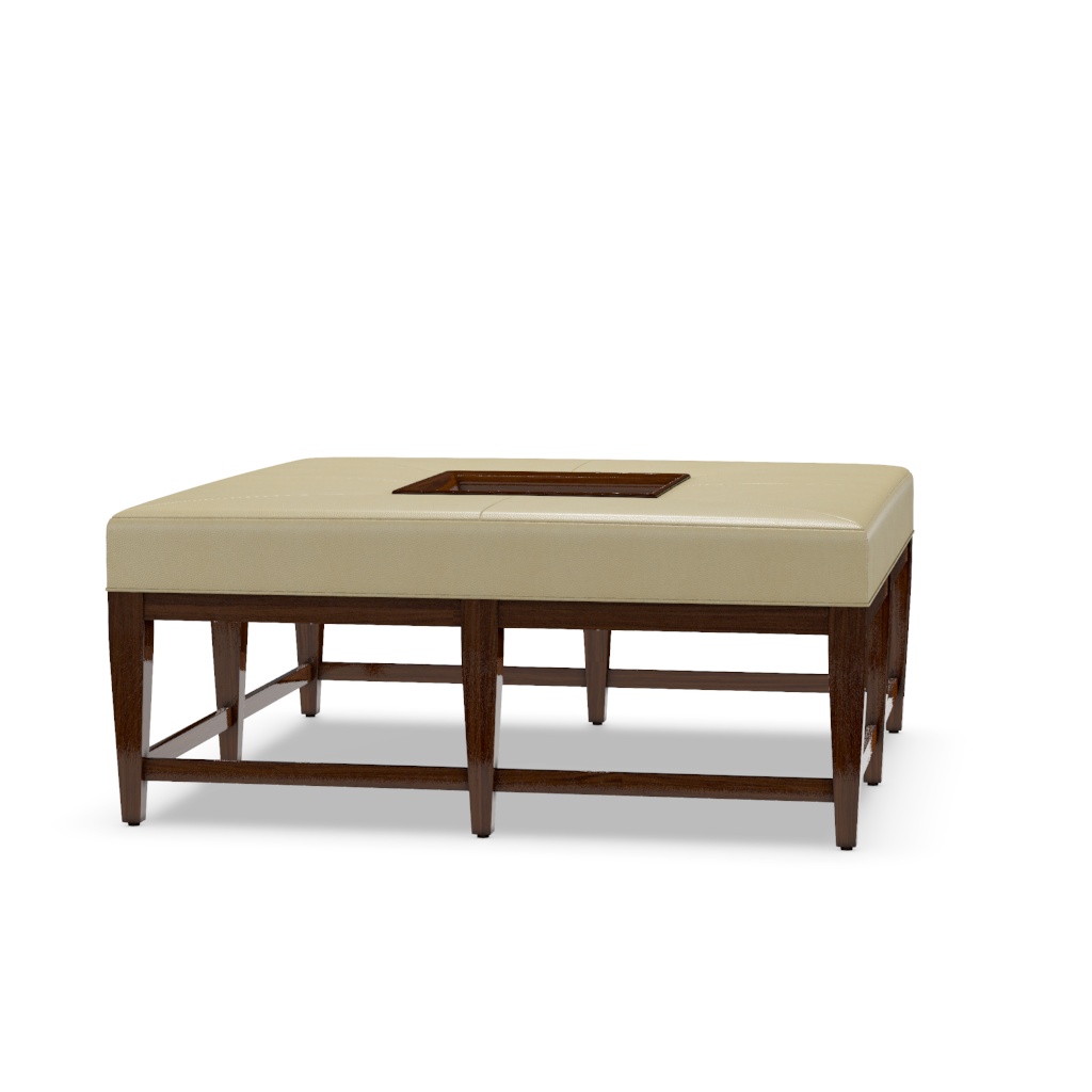 Carillon Leather Cocktail Ottoman – View at 310°