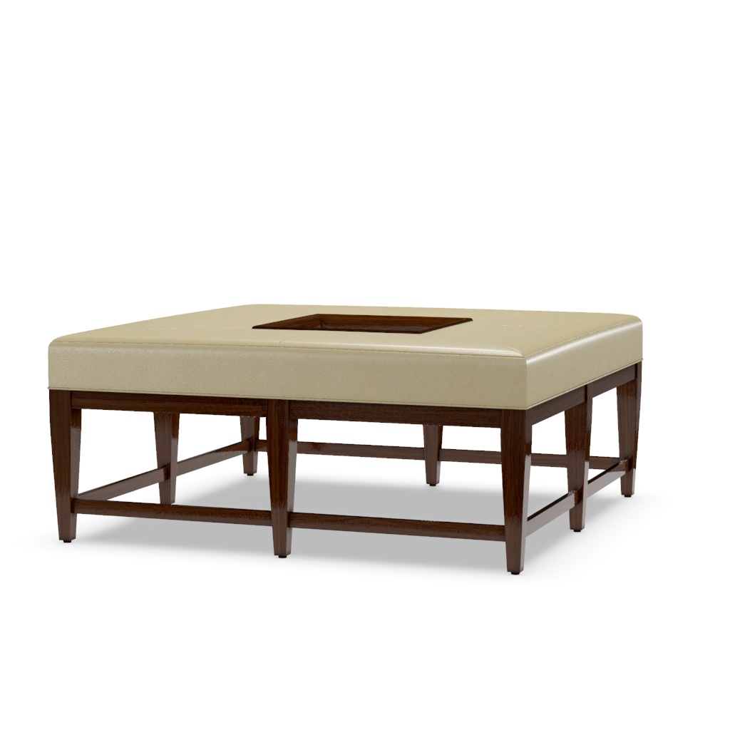 Carillon Leather Cocktail Ottoman – View at 320°