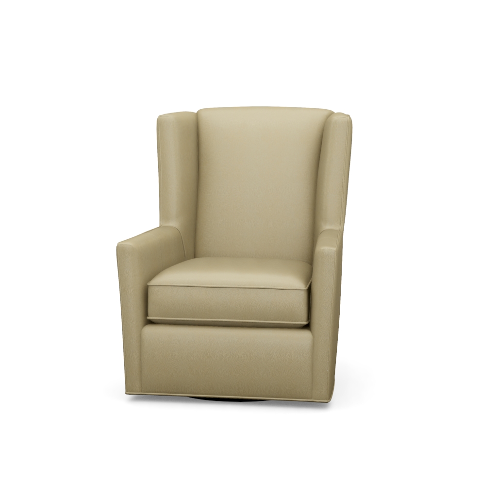 Finley Leather Swivel Chair – View at 40°