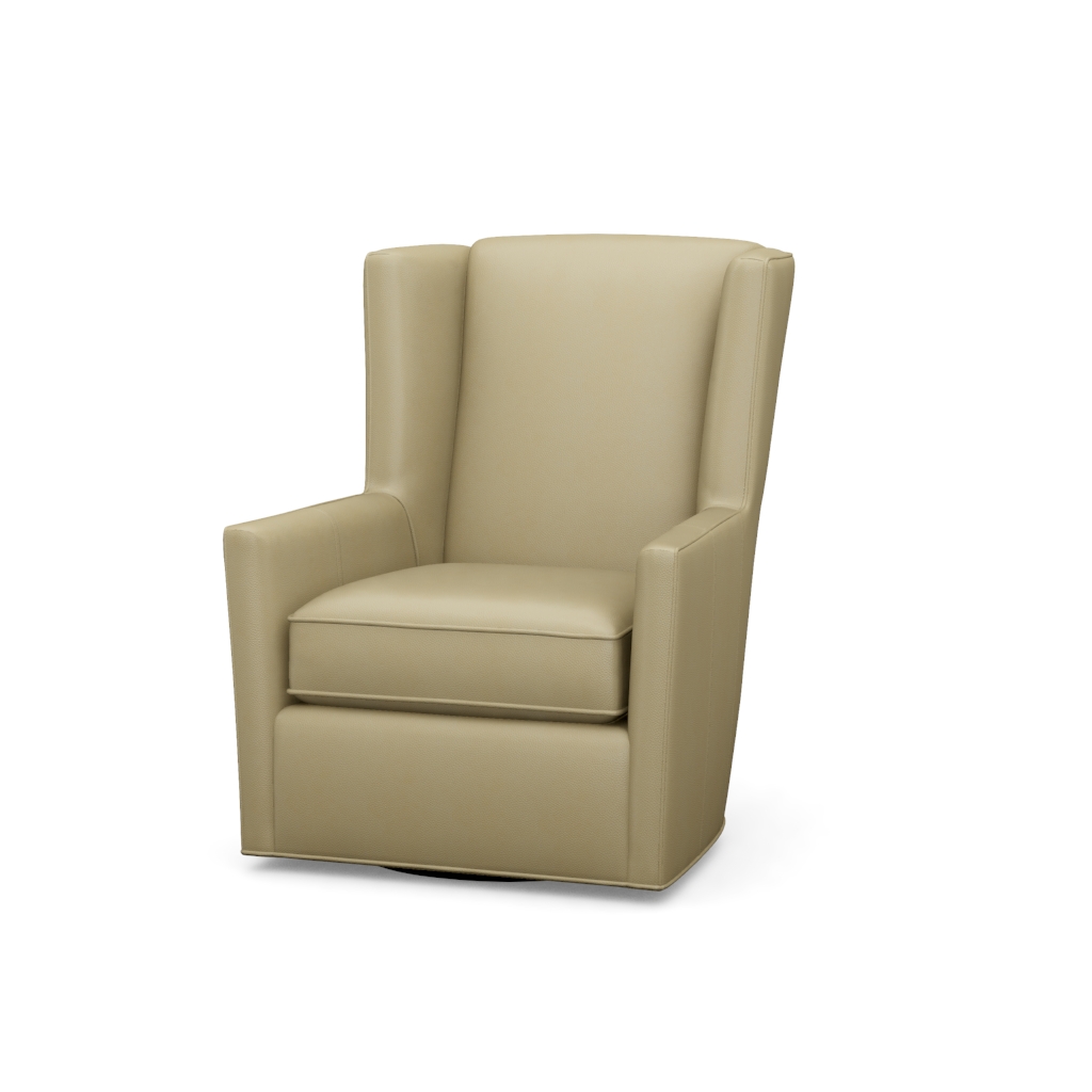 Finley Leather Swivel Chair – View at 50°