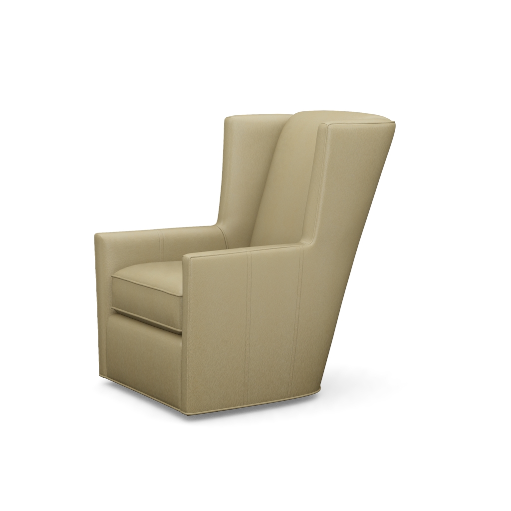 Finley Leather Swivel Chair – View at 90°