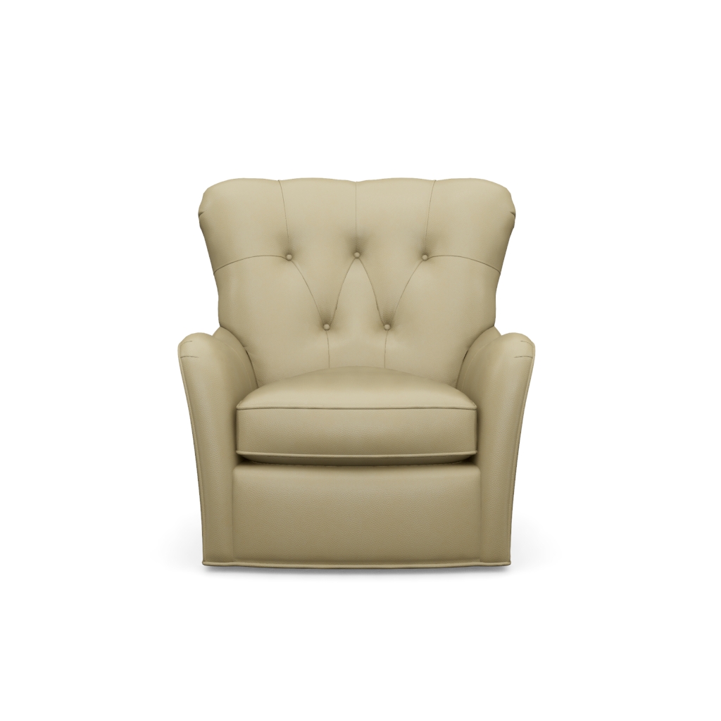 Eton Leather Swivel Chair – View at 30°
