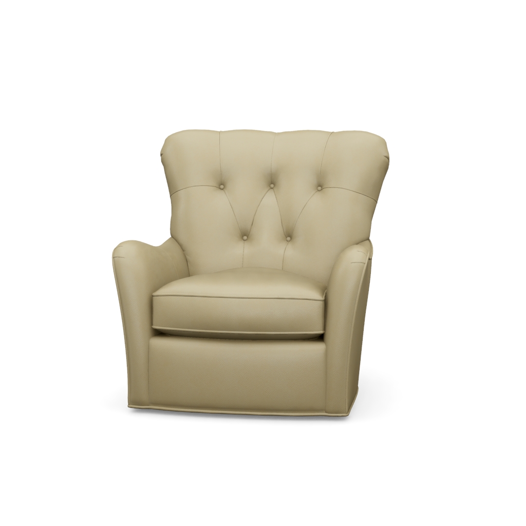 Eton Leather Swivel Chair – View at 40°