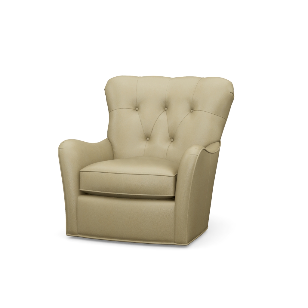 Eton Leather Swivel Chair – View at 50°