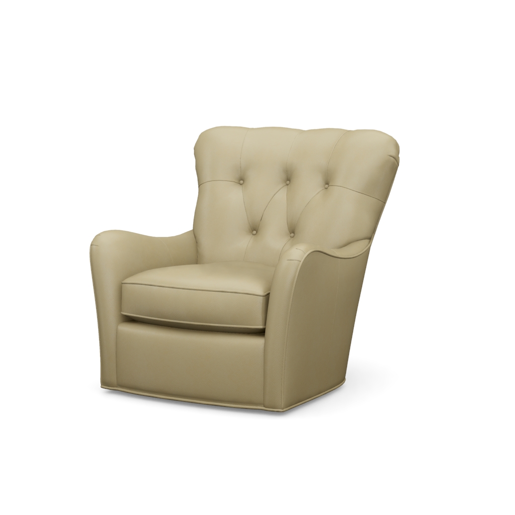 Eton Leather Swivel Chair – View at 60°