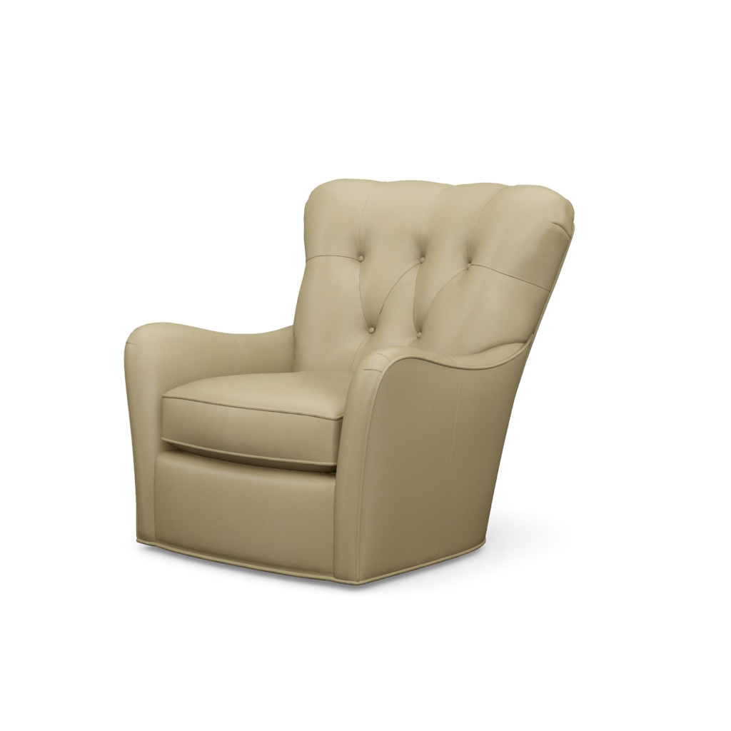 Eton Leather Swivel Chair – View at 70°