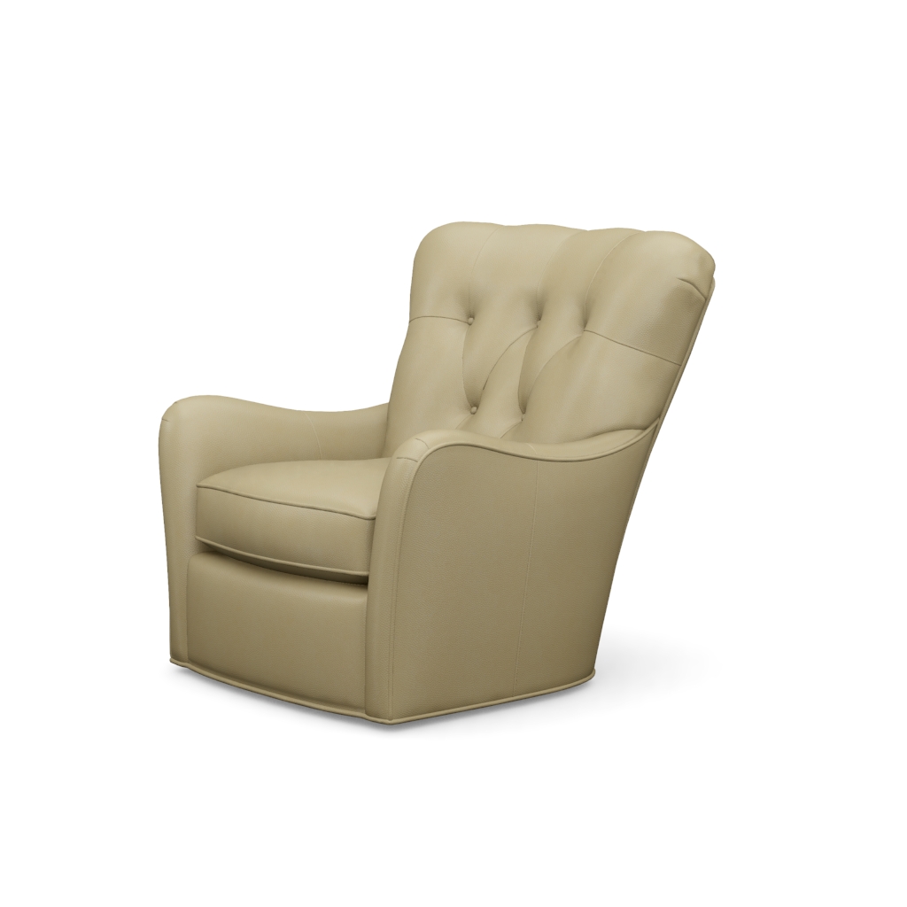 Eton Leather Swivel Chair – View at 80°