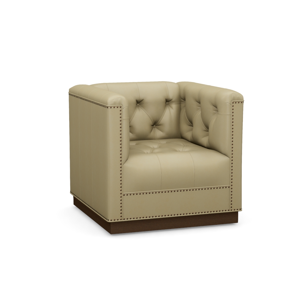 Fremont Leather Swivel Chair – View at 10°