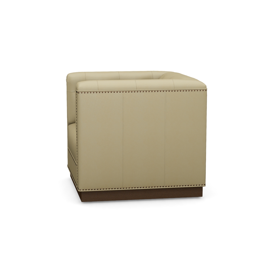 Fremont Leather Swivel Chair – View at 110°