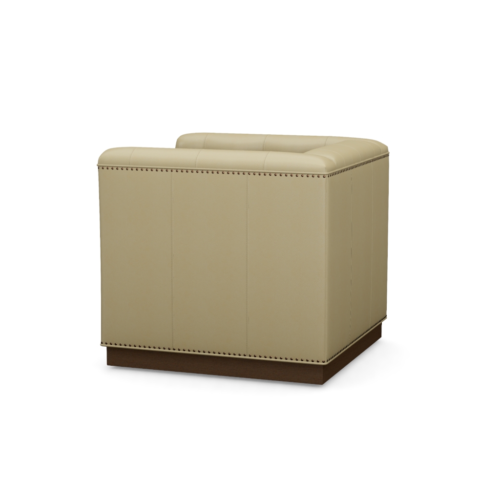 Fremont Leather Swivel Chair – View at 140°
