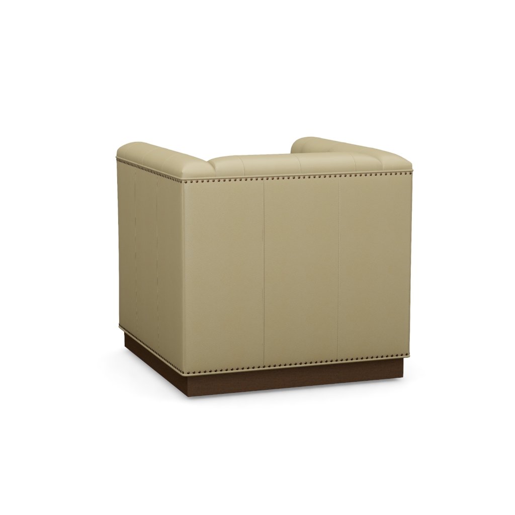 Fremont Leather Swivel Chair – View at 190°