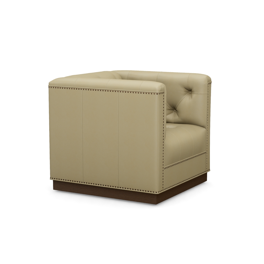 Fremont Leather Swivel Chair – View at 330°