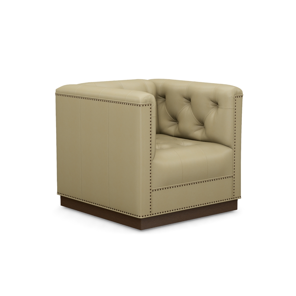 Fremont Leather Swivel Chair – View at 350°
