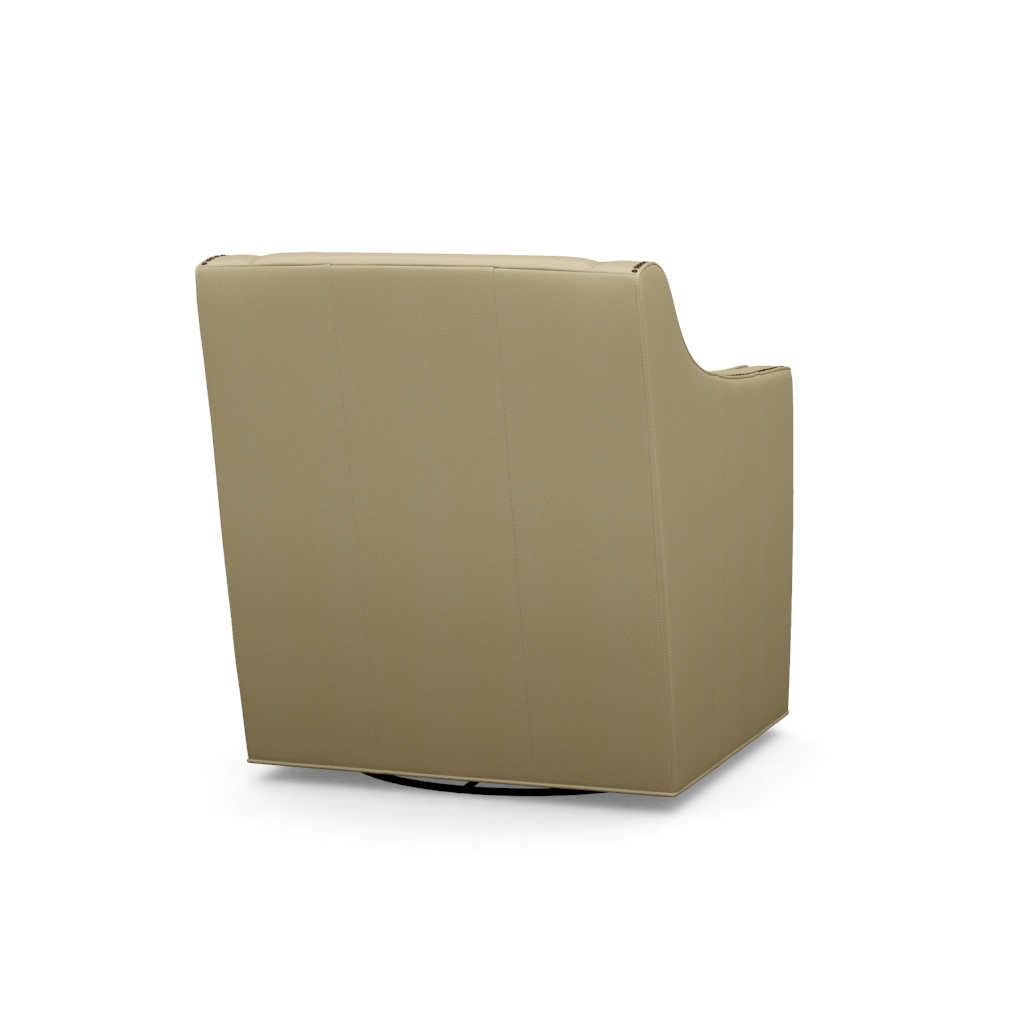 Barrier Leather Swivel Chair – View at 230°