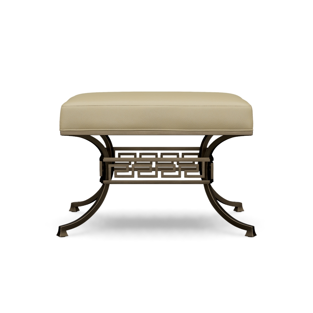 Beldon Leather Accent Ottoman – View at 30°