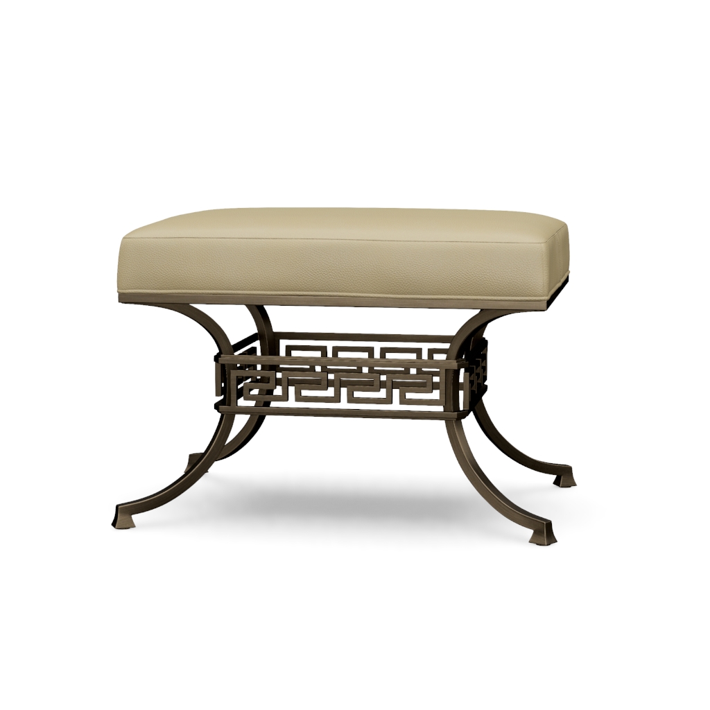 Beldon Leather Accent Ottoman – View at 40°