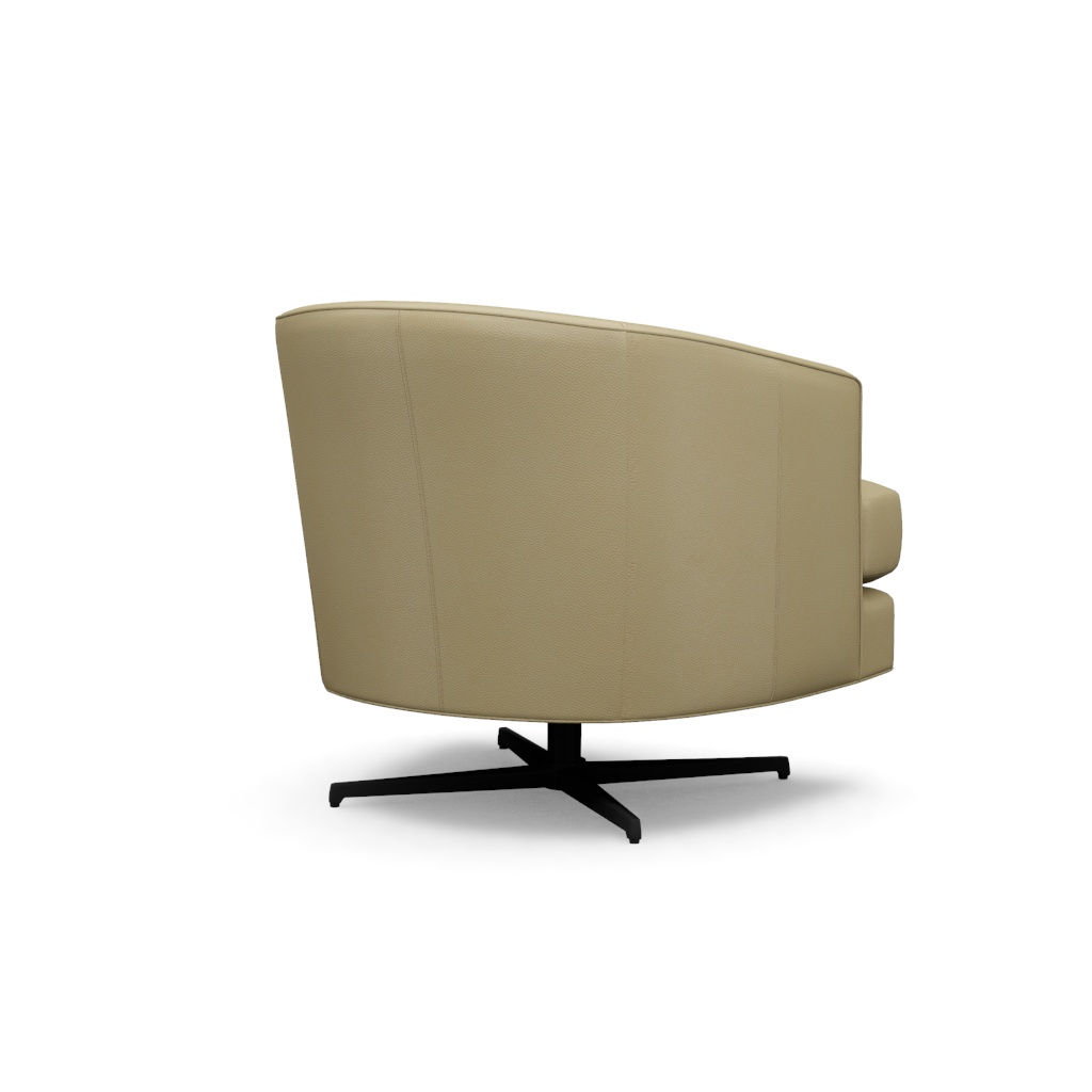 Graves Leather Swivel Chair (Charcoal) – View at 240°