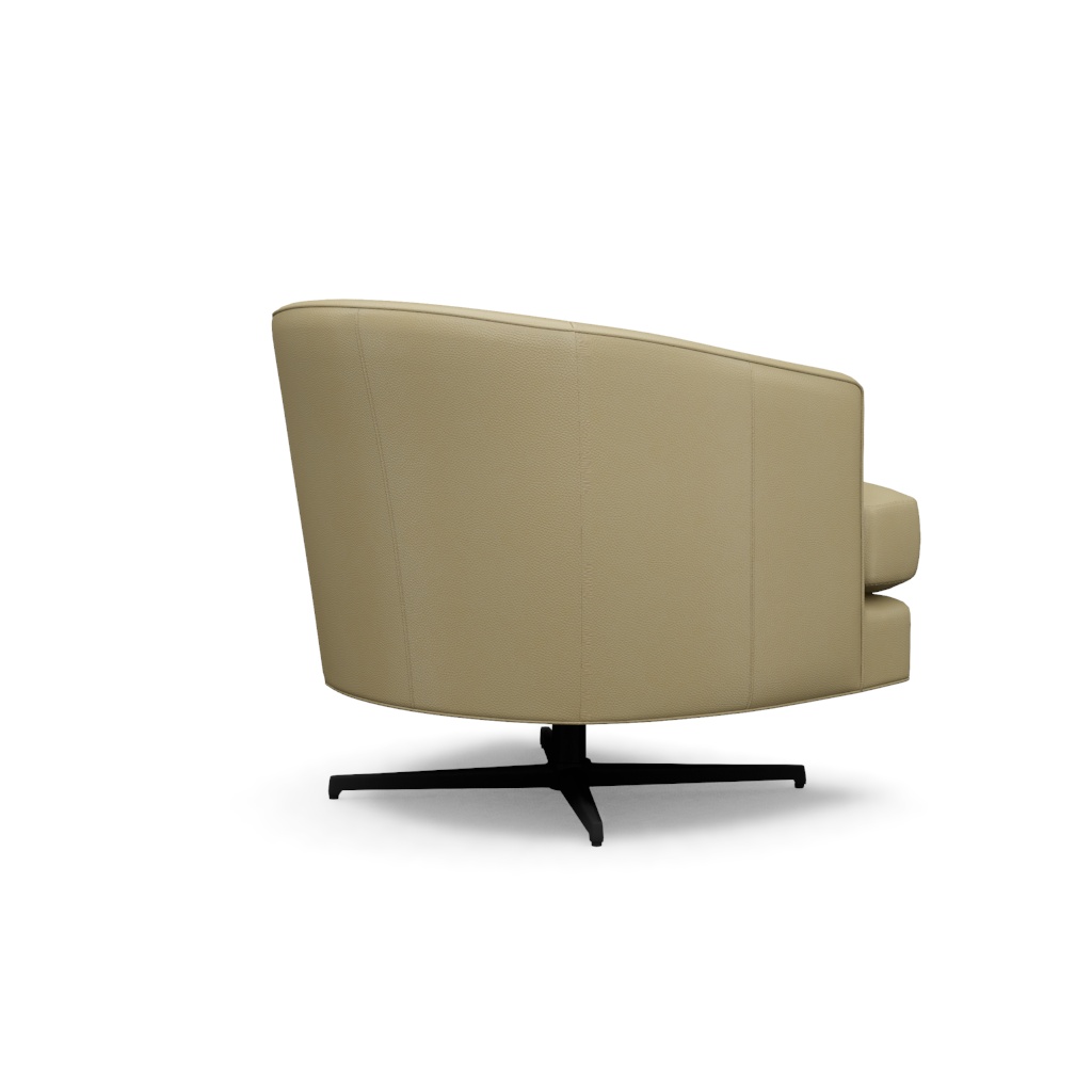Graves Leather Swivel Chair (Charcoal) – View at 250°