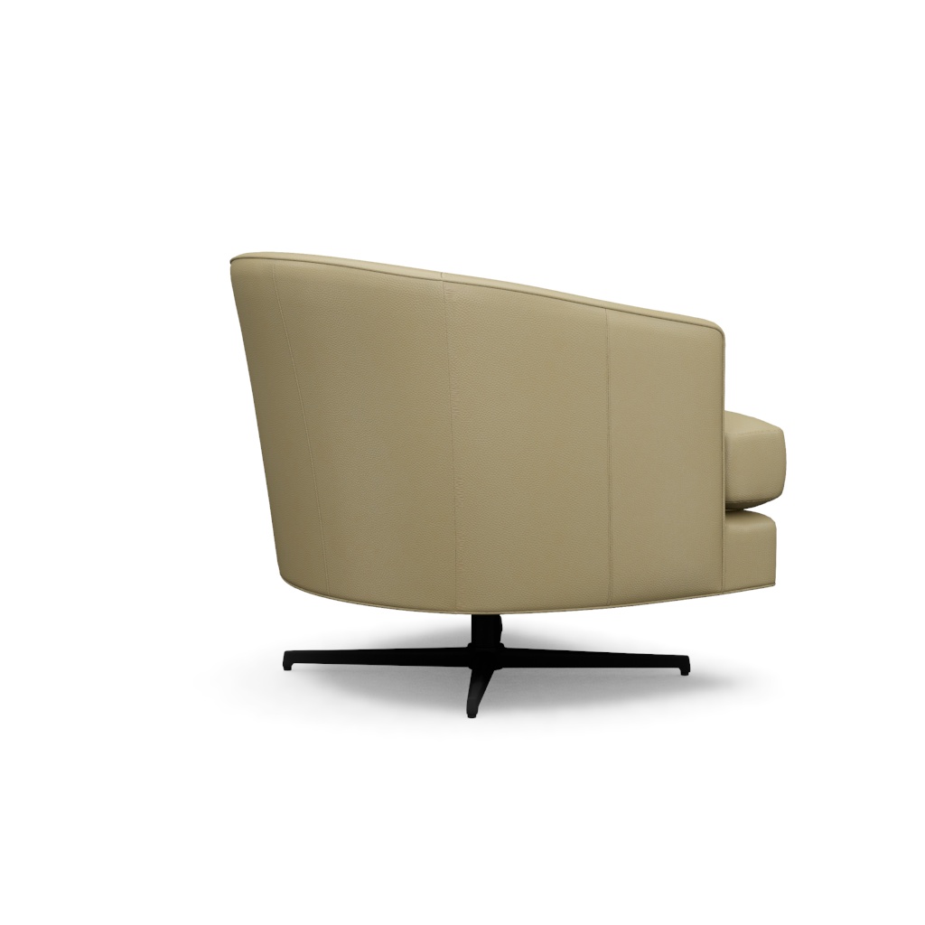 Graves Leather Swivel Chair (Charcoal) – View at 260°