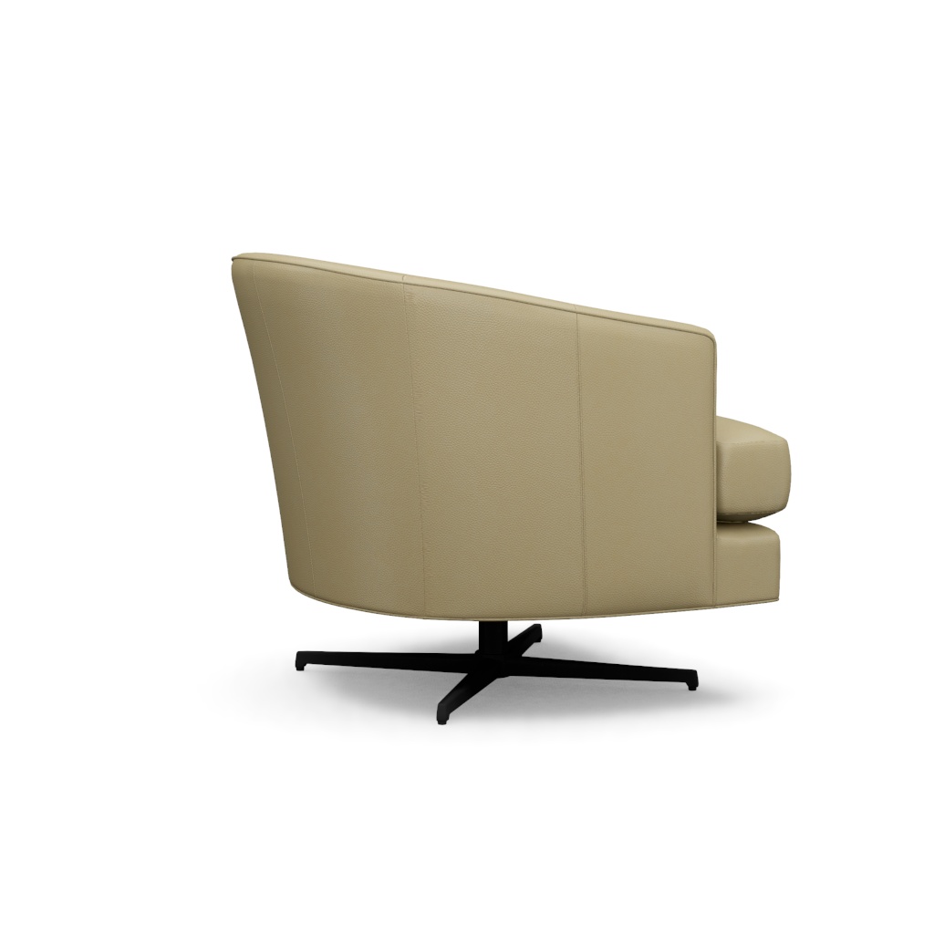 Graves Leather Swivel Chair (Charcoal) – View at 270°
