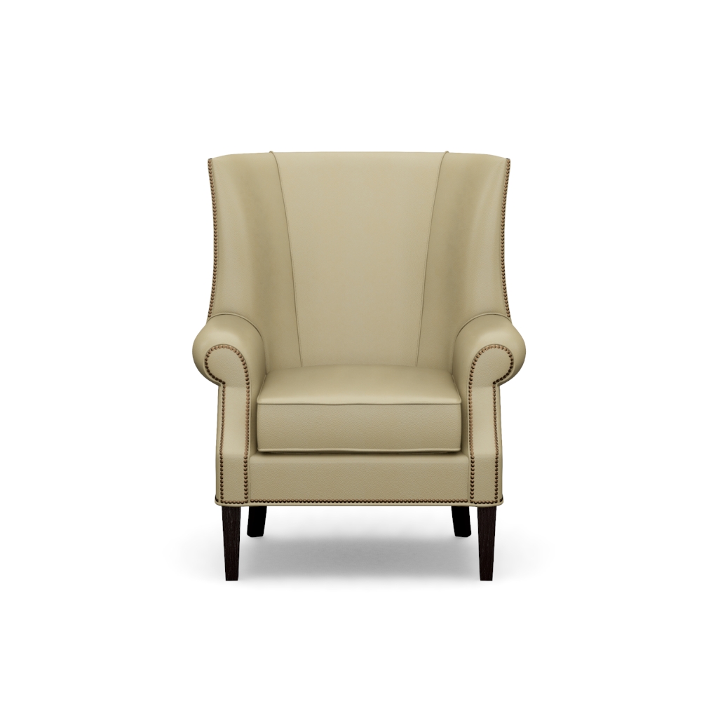 Marissa Leather Wing Chair – View at 30°