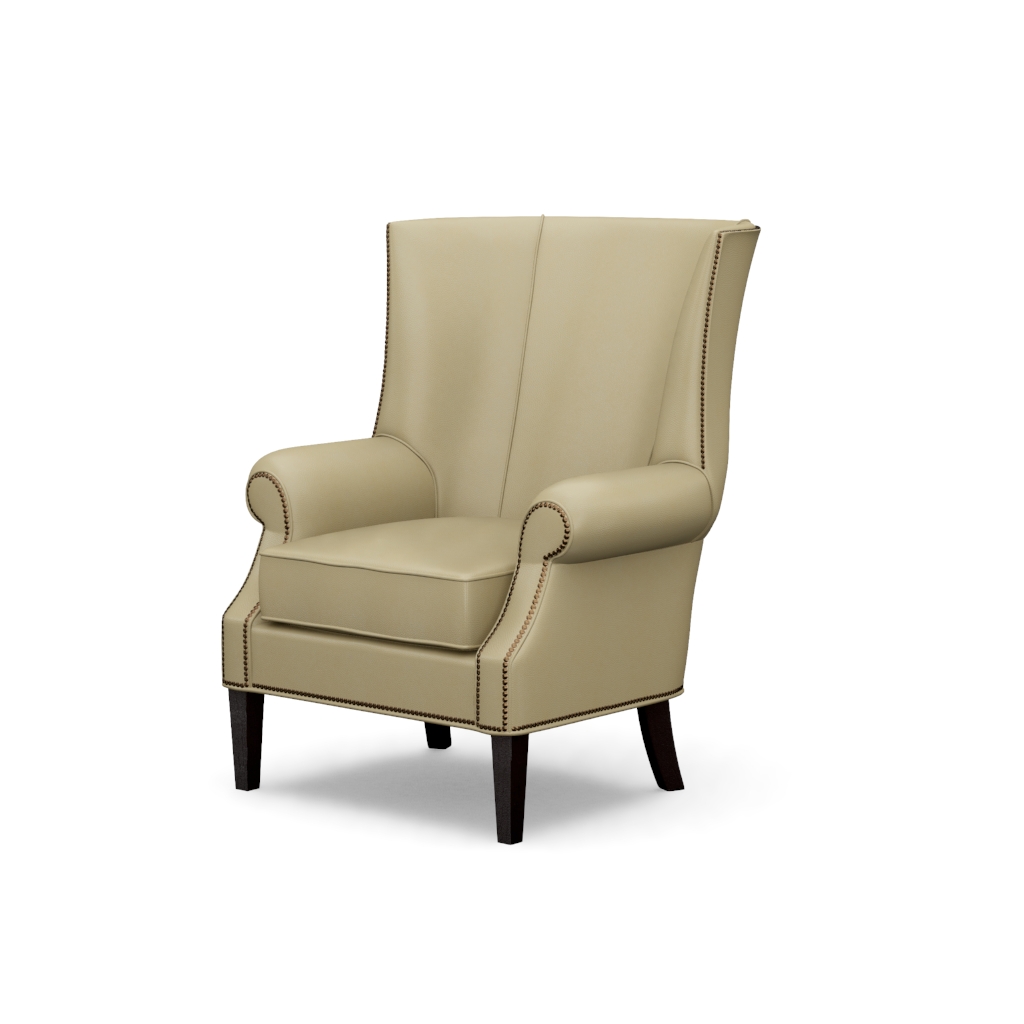 Marissa Leather Wing Chair – View at 70°