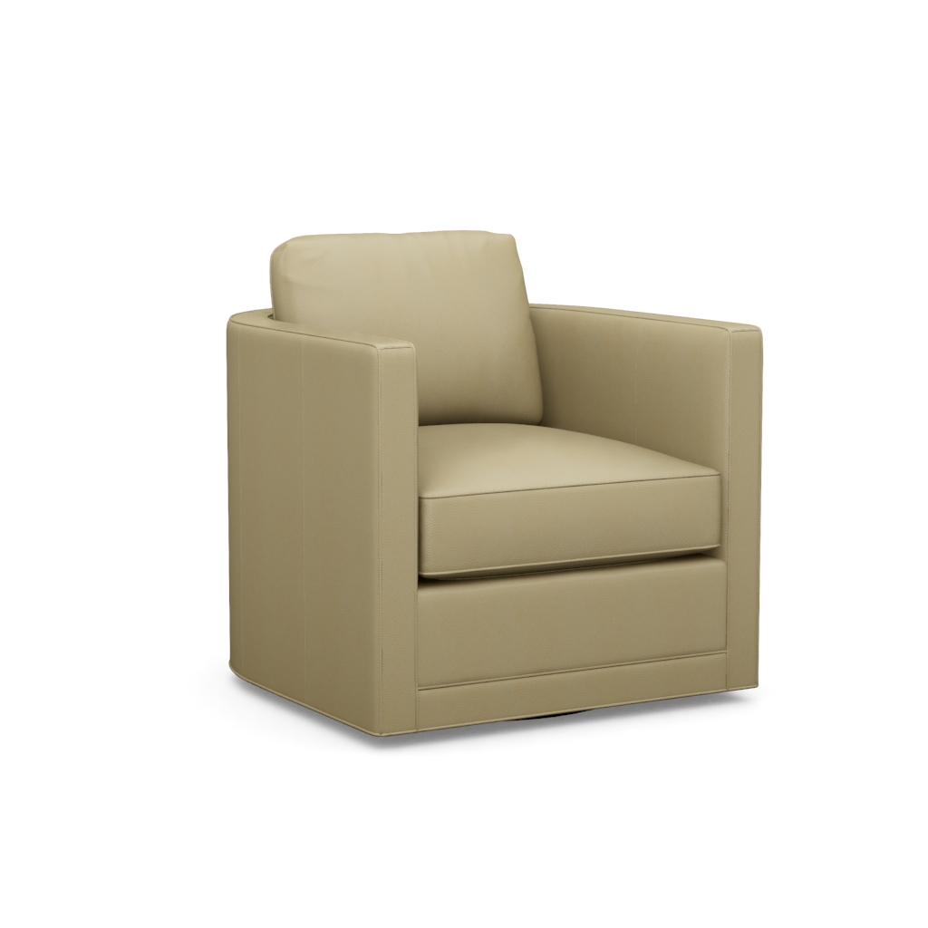 Dorado Beach Leather Swivel Chair – View at 0°