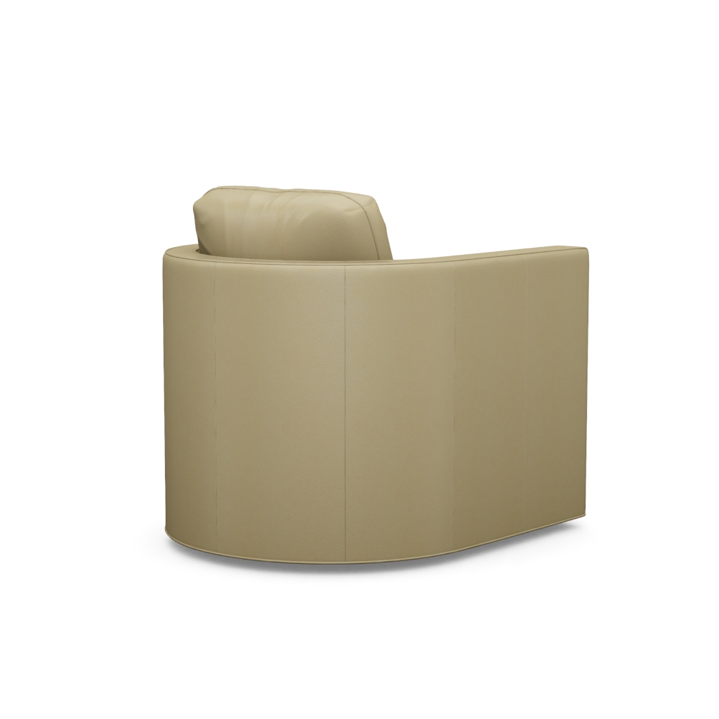 Dorado Beach Leather Swivel Chair – View at 250°