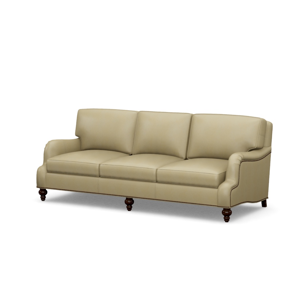 Amelia Leather Sofa – View at 60°