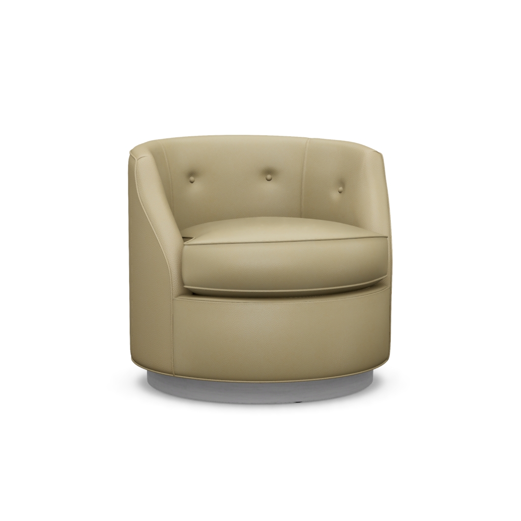 Piper Leather Swivel Chair – View at 10°