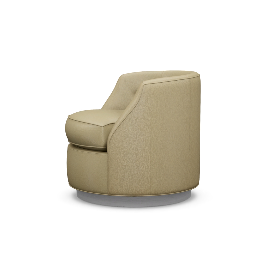 Piper Leather Swivel Chair – View at 110°