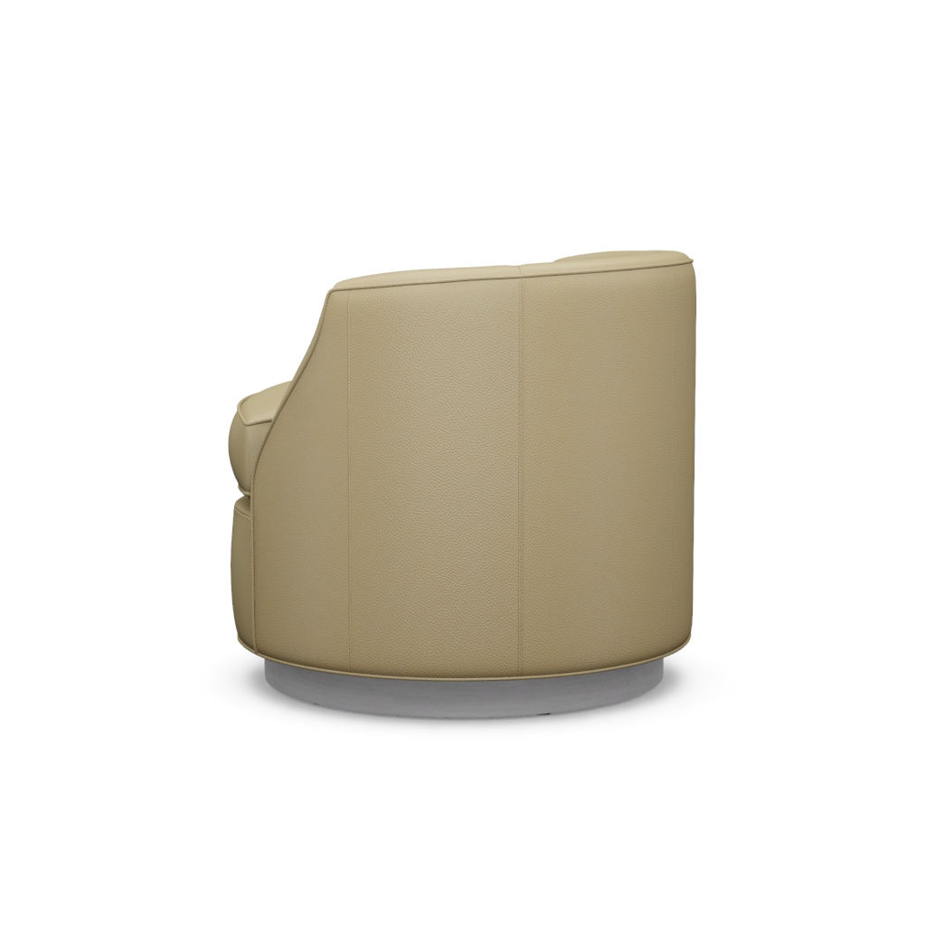 Piper Leather Swivel Chair – View at 150°