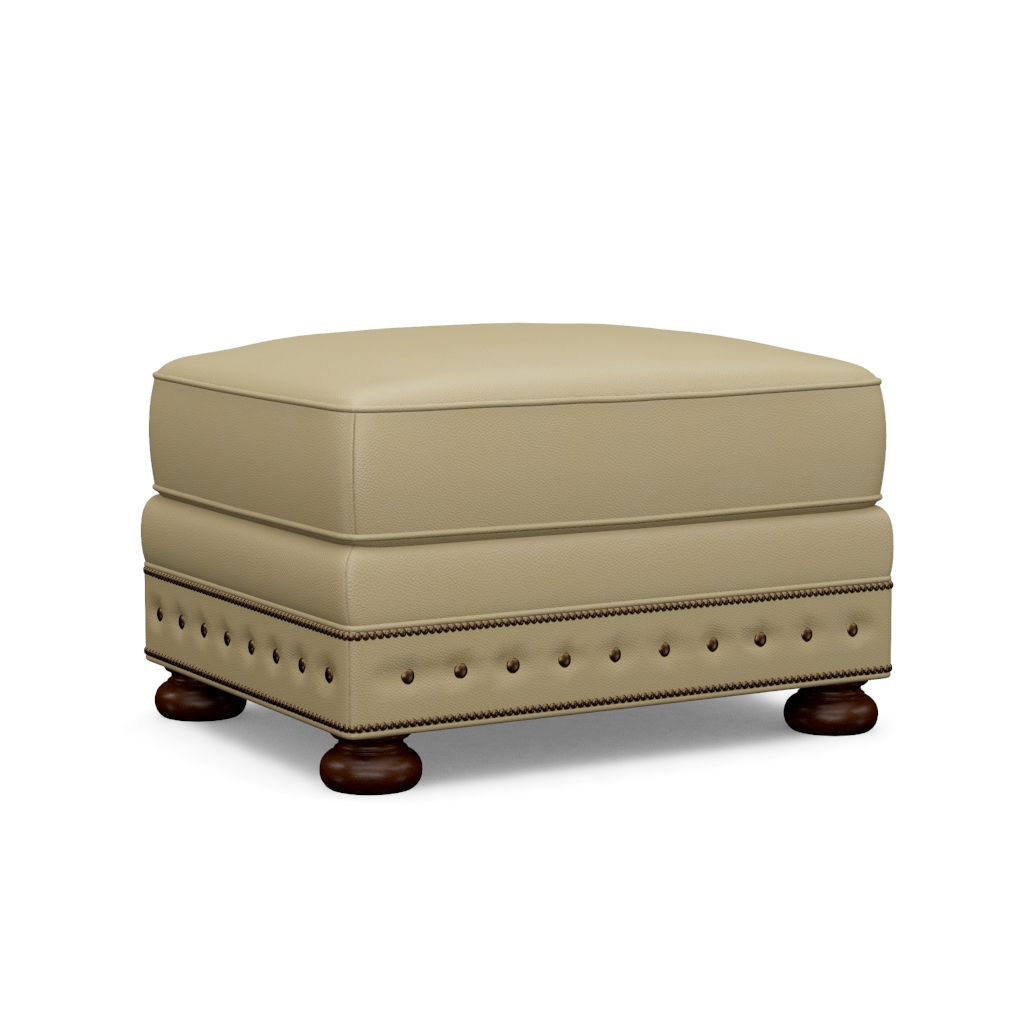 Devon Leather Ottoman – View at 180°