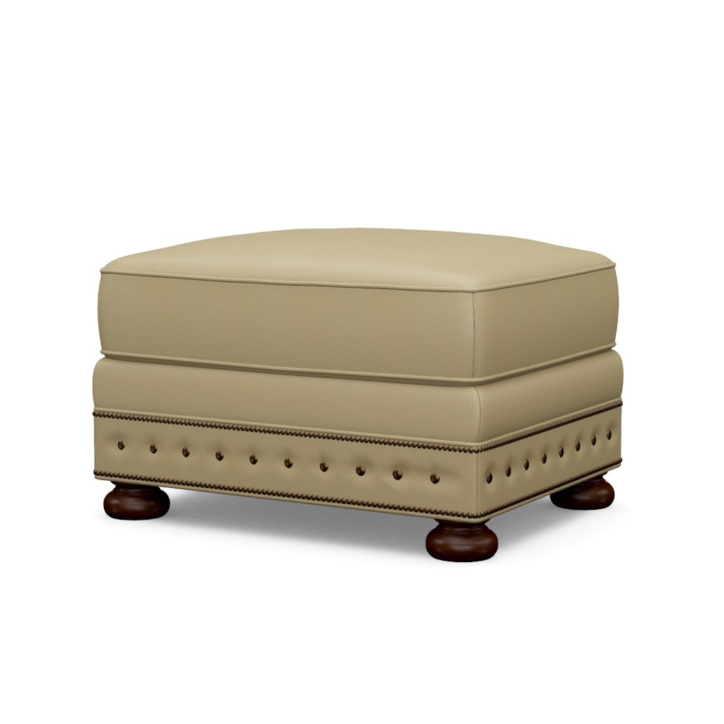 Devon Leather Ottoman – View at 60°