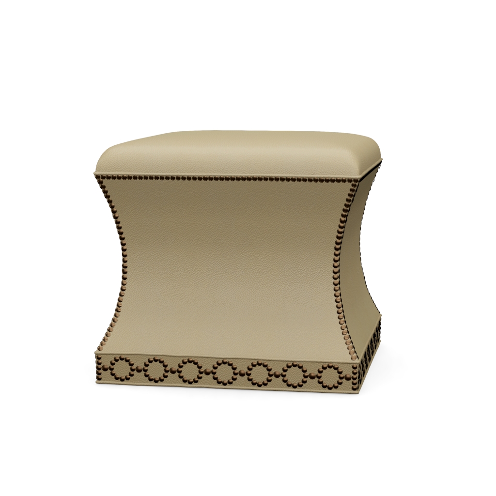 Merino Leather Ottoman – View at 220°