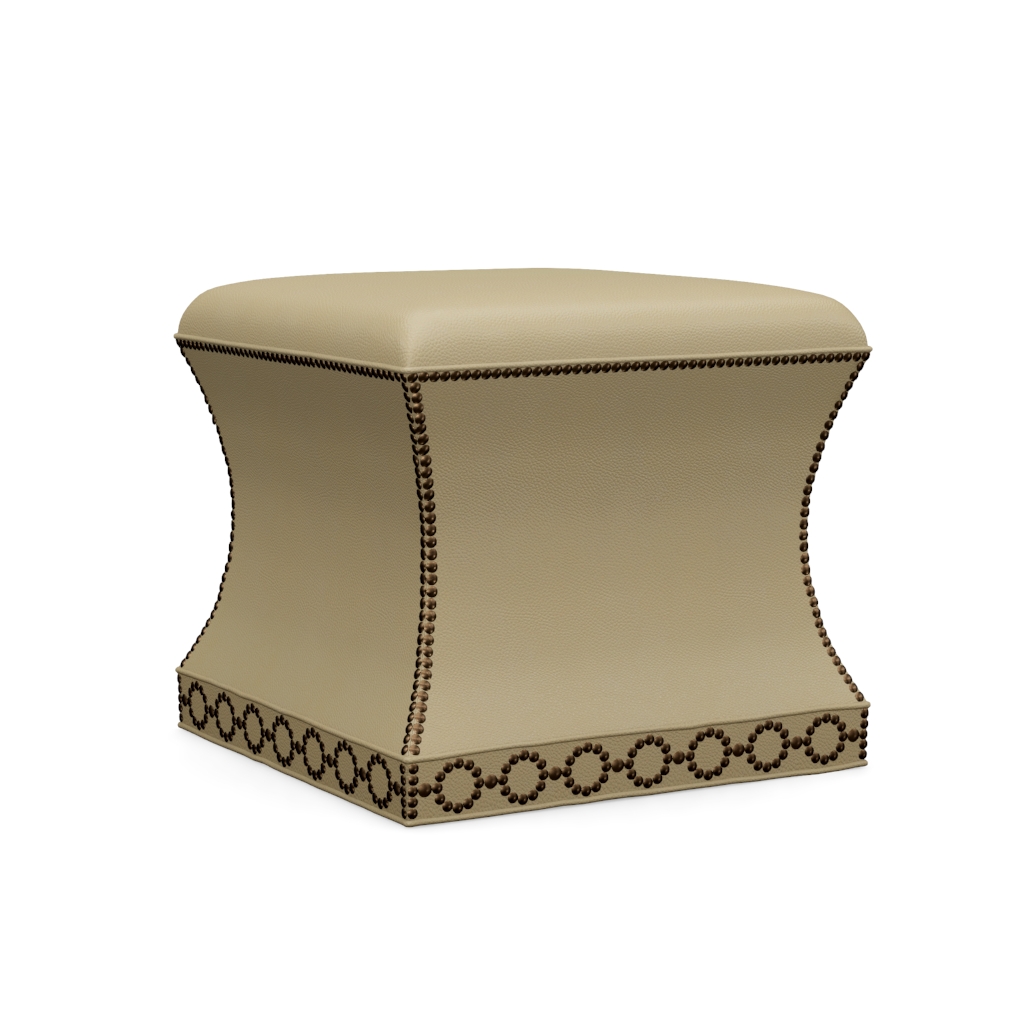 Merino Leather Ottoman – View at 270°