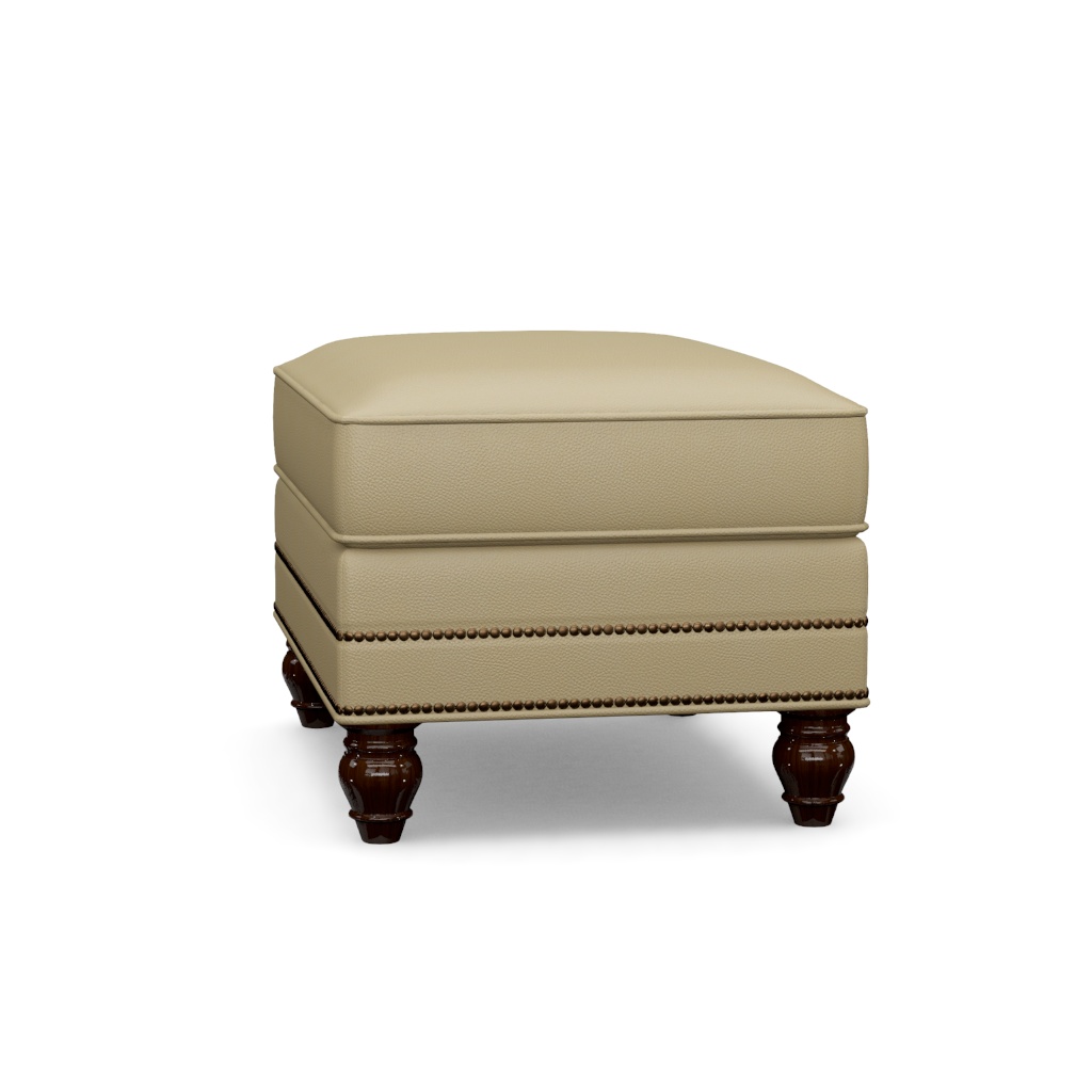Shoal Creek Leather Ottoman – View at 110°