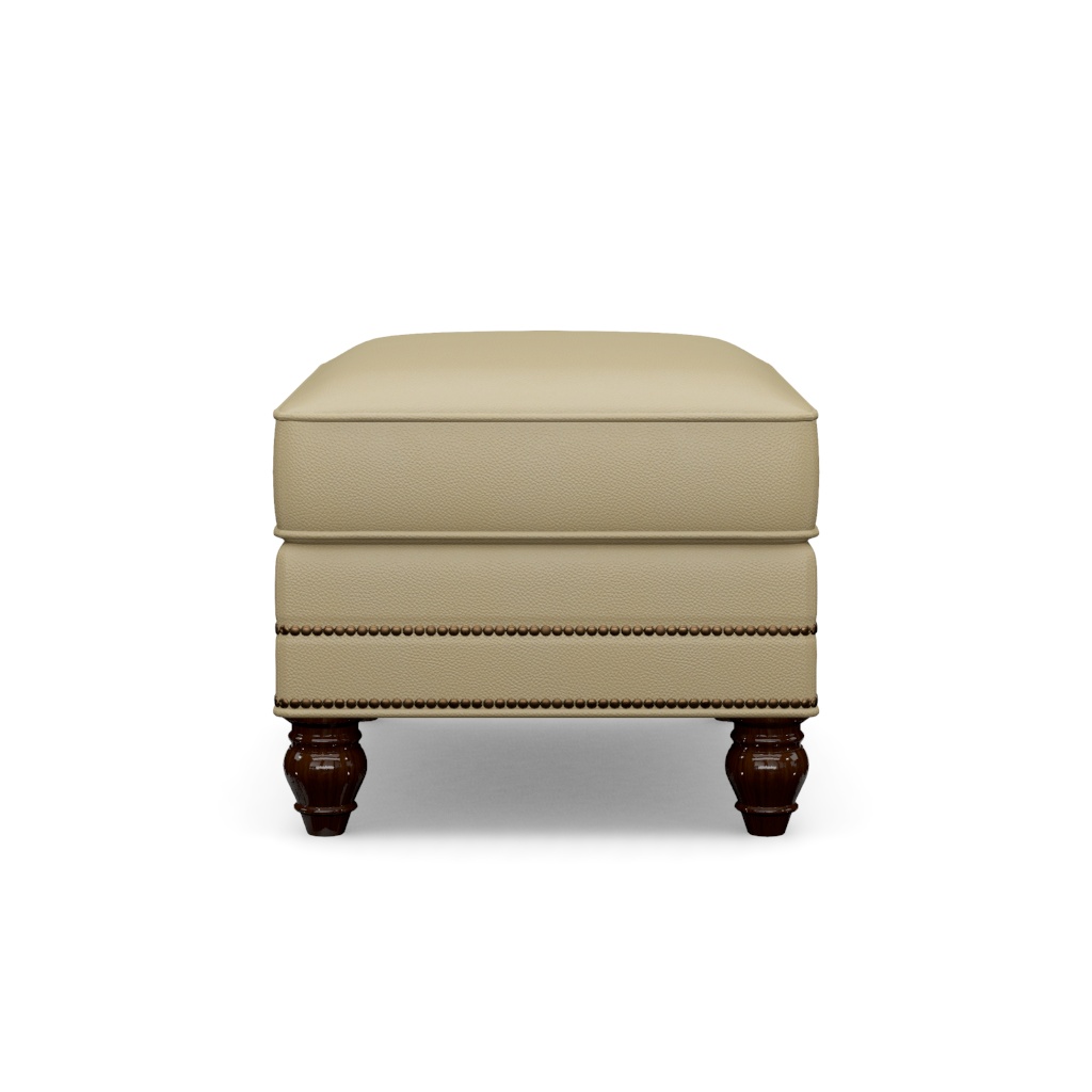 Shoal Creek Leather Ottoman – View at 120°