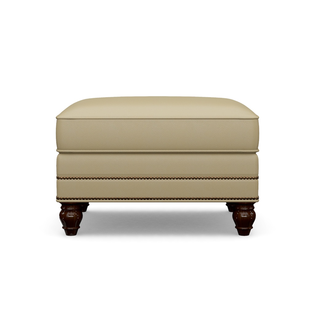 Shoal Creek Leather Ottoman – View at 210°