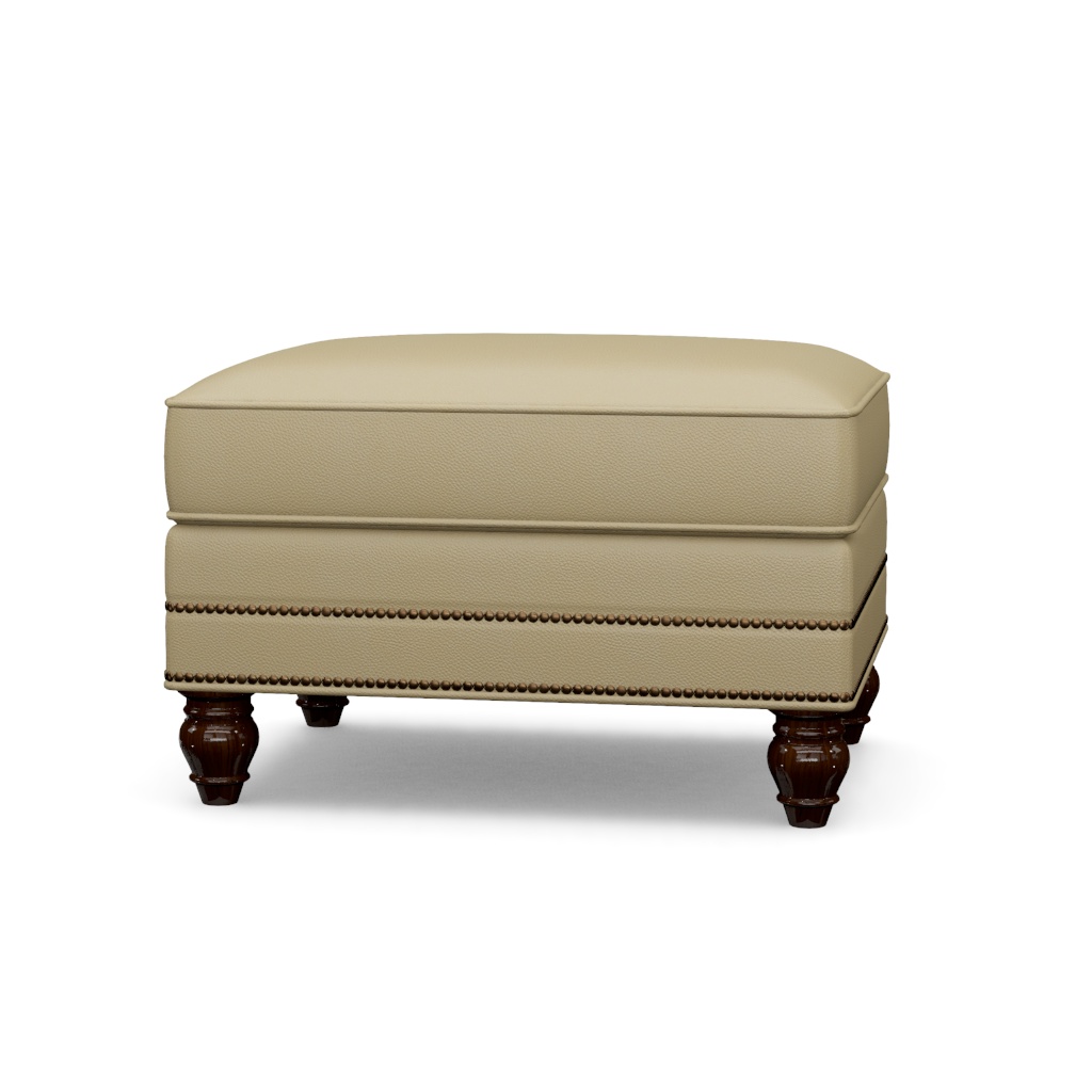 Shoal Creek Leather Ottoman – View at 220°