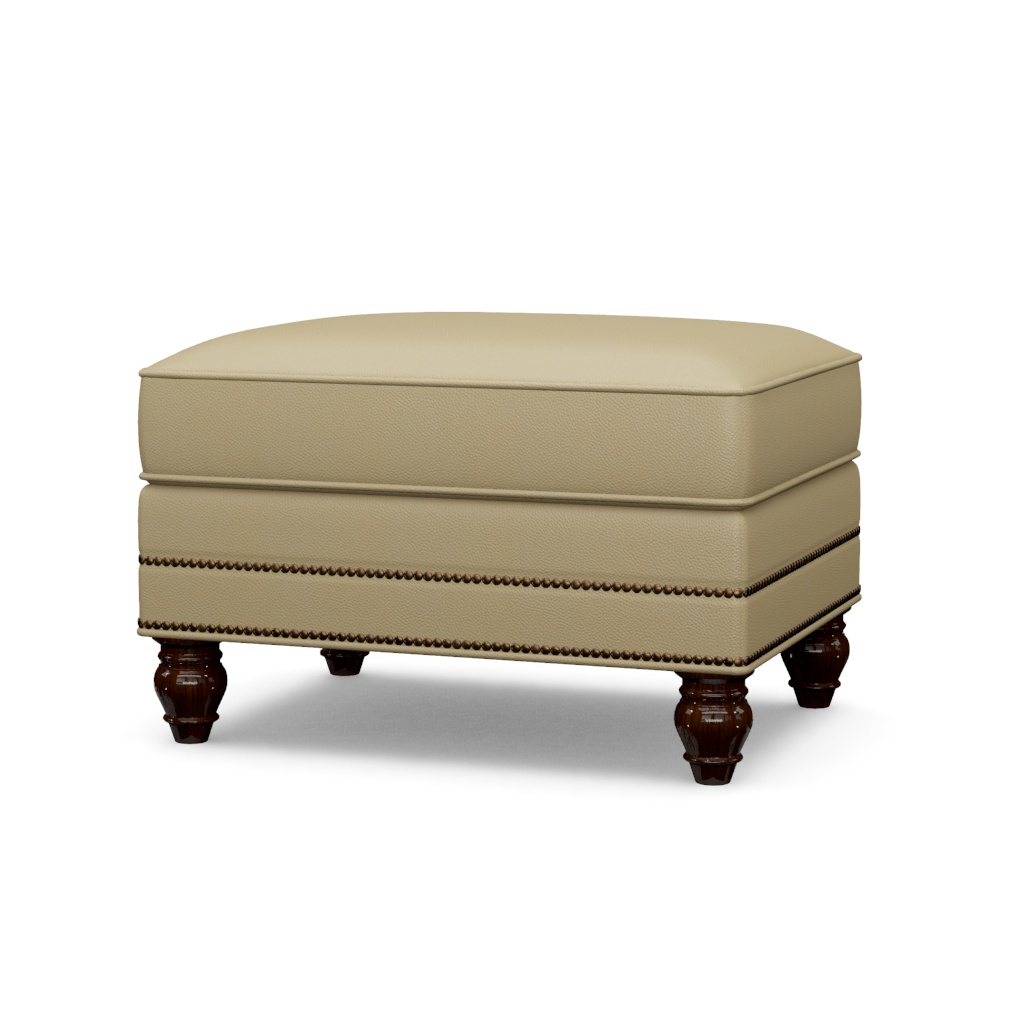 Shoal Creek Leather Ottoman – View at 230°
