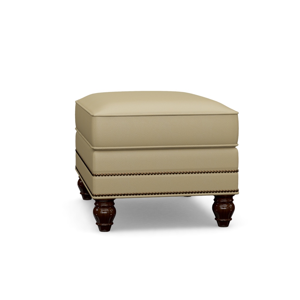 Shoal Creek Leather Ottoman – View at 290°